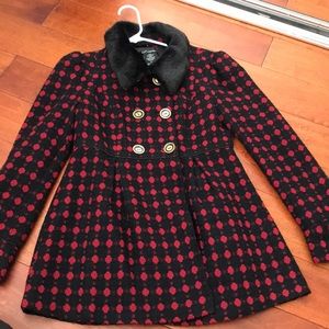 Black and red coat